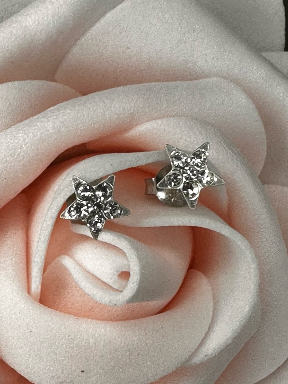 Marea Crystal Sterling Silver Dainty Star Stud Earrings – Handmade Czech Jewelry